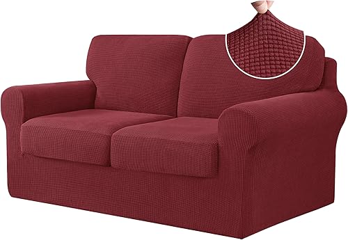 Miniatura 57 de CHUN YI Fundas de sofá de 7 piezas, fundas de sofá lavables, funda elástica para sofá de 3 cojines con respaldo y fundas de cojín separadas, Azul