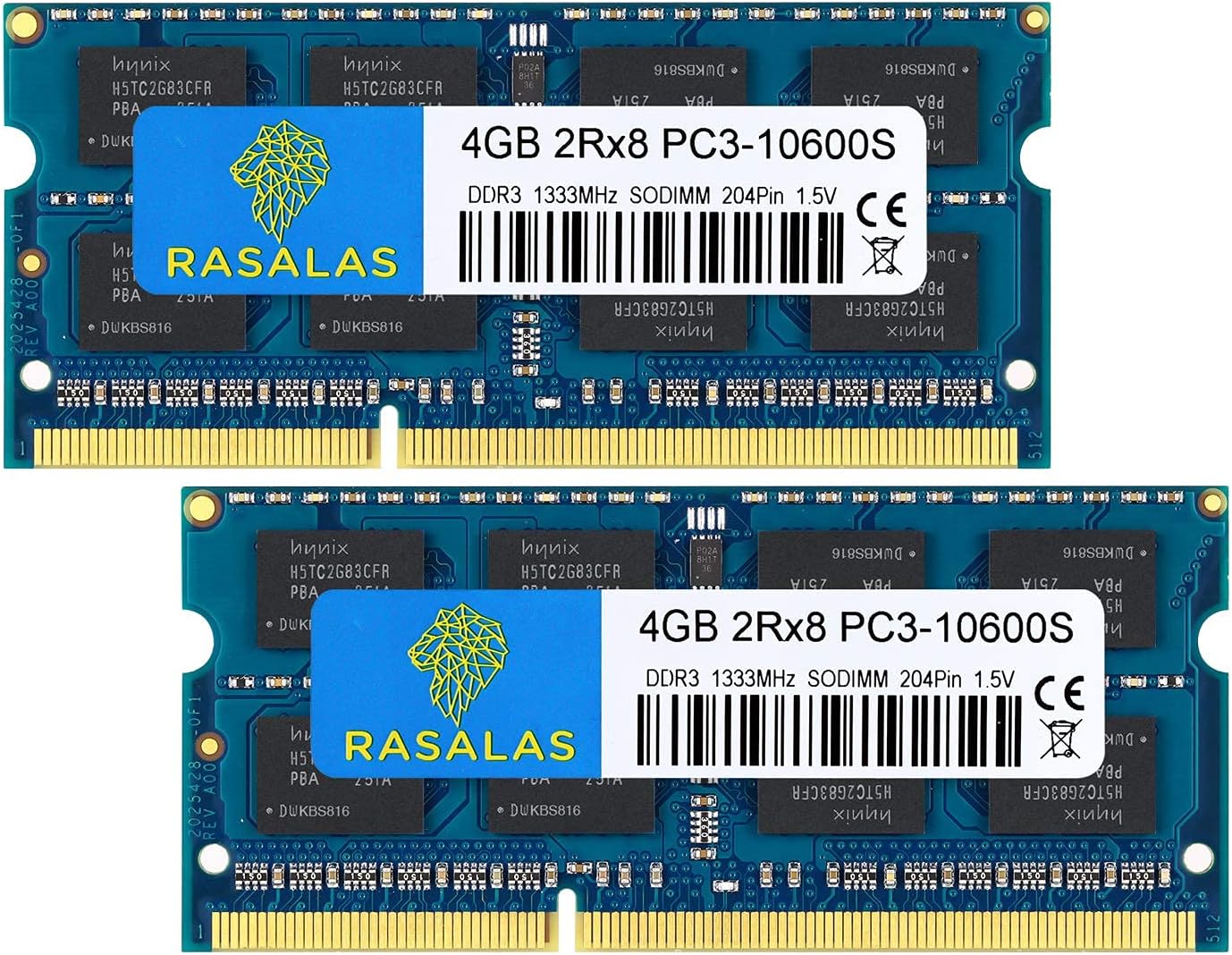 Rasalas 8GB Kit (2X 4GB) PC3-10600 DDR3 1333 MHz SODIMM RAM Upgrade for AMD Intel Laptop, MacBook Pro 13/15/17 inch Early/Late 2011,iMac 21.5-inch Mid/Late 2011,27-inch Mid 2011,Mac Mini 5,1 & 5,2 Mid