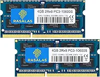 Rasalas Kit de 8 GB (2 x 4 GB) PC3-10600 DDR3 1333 MHz SODIMM RAM Upgrade para laptop AMD Intel, MacBook Pro 13/15/17 polegadas início/final de 2011, iMac 21,5 polegadas, meados de 2011, Mac Mini 5,1