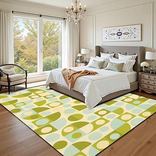 Miniatura 7 de Retro Geometric Abstract 1970s Super Graphic Style Design Chartreuse Area Rug Outdoor Patio Rug Play Mat Modern Floor Carpet Non-Slip Home Decor