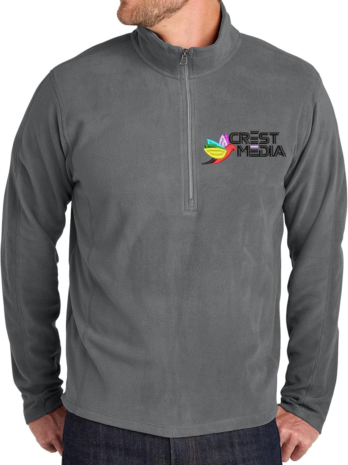 NACRE APPAREL Custom Embroidered Microfleece Half Zip Pullover for Women Men Personalized Embroidery Zip Up Pullover - Image 4