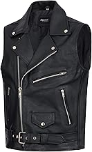 PAULGOS Lederweste Weste Kutte Leder Biker Rocker Motorrad Clubweste Bikerweste Motorradweste Schwarz BW2