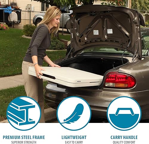 Miniatura 6 de Lifetime 80753 Mesa comercial plegable en la mitad, 6 pies, almendra