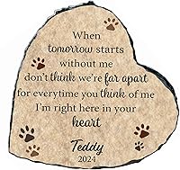 Vista 8 de Piedra conmemorativa personalizada para perro, placa con estampado de pata de corazón de No Longer by Our Lide, regalo de pérdida de mascotas