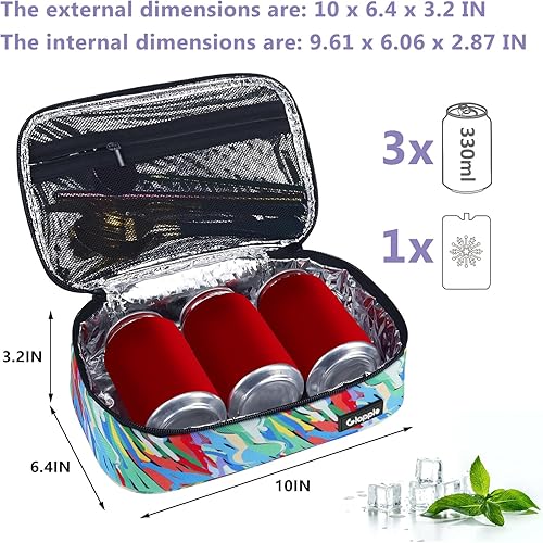 Miniatura 4 de Gloppie Bolsa de almuerzo pequeña con aislamiento, mini lonchera portátil, bolsa de almuerzo para adultos, contenedor de comida pequeña, bolsa de
