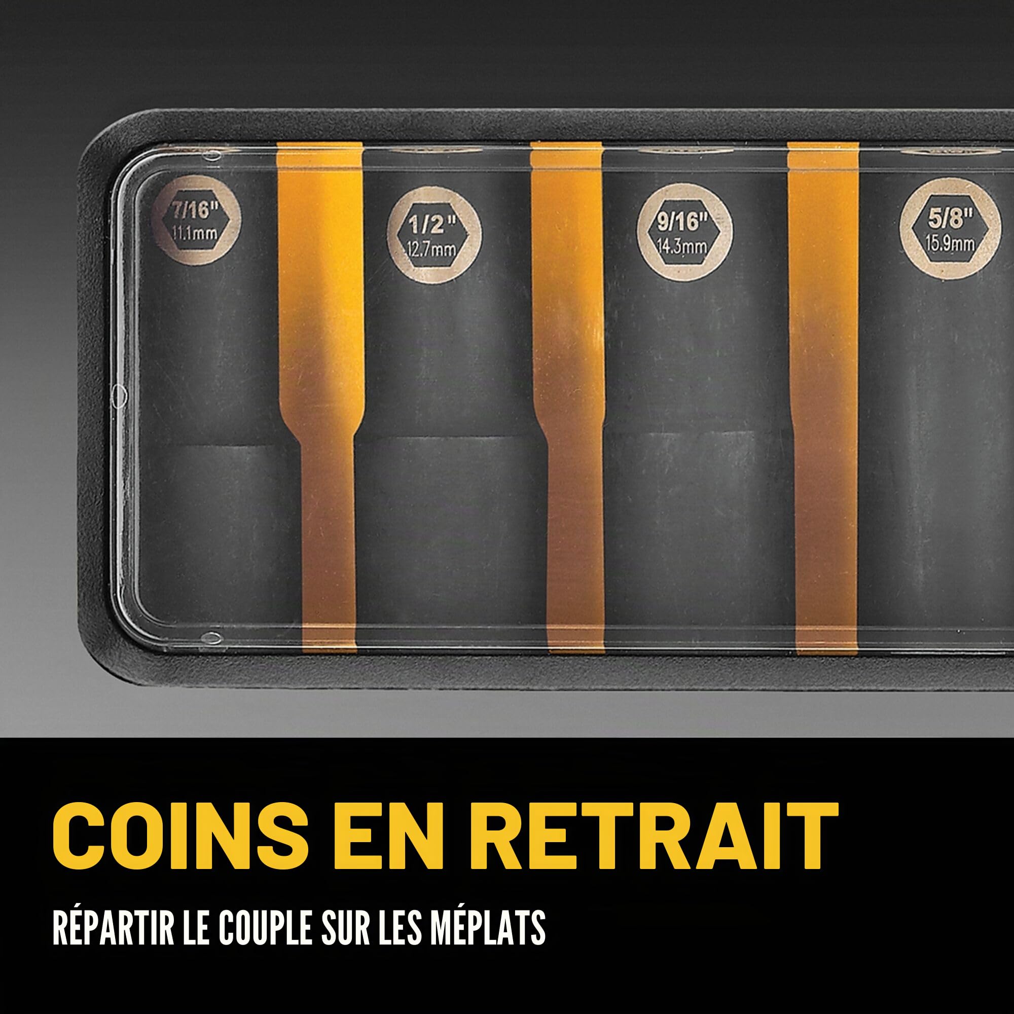 DEWALT Jeu de douilles à choc SAE, 3/8", 10 pièces (DW22838)