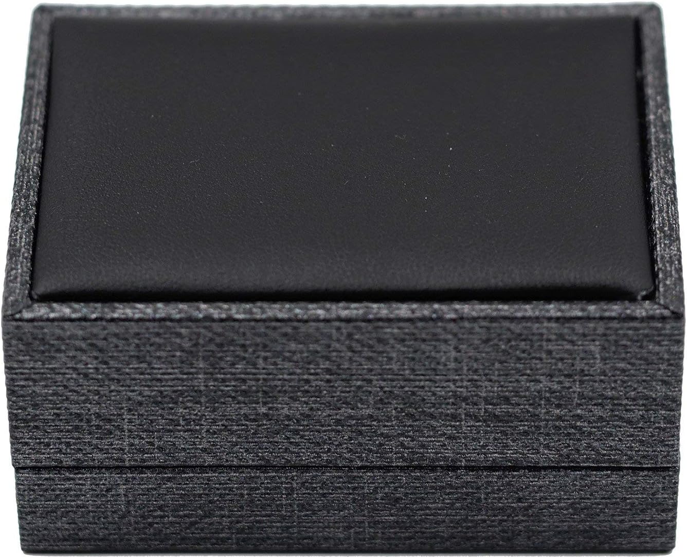 Premium Pebbled Grey Double Ring Jewelry Box w/Black Faux Leather Inset Top 3-Pack (3.1" x 2.4" x 1.5") for Packaging, Gift Boxes, Showcase and Tradeshow Display