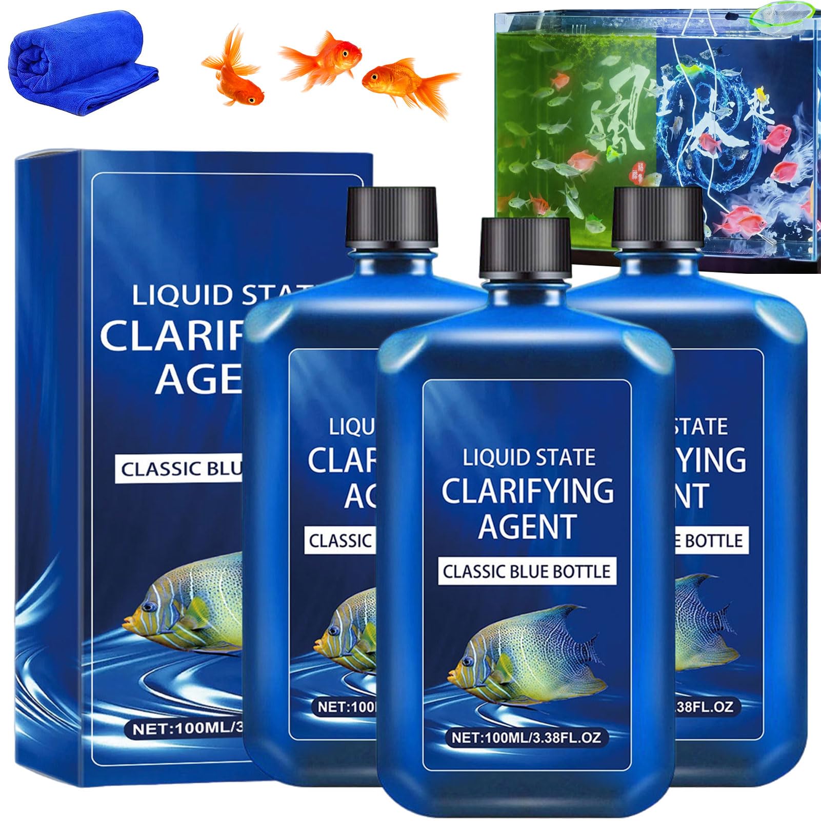 Clarificador de agua dulce de 100 ml para estanques de peces y acuarios
