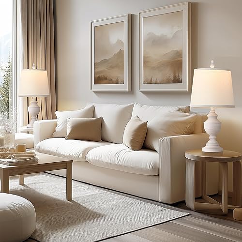 Miniatura 8 de PARTPHONER Juego de 2 lámparas de mesa retro, lámpara de noche para dormitorio, lámparas de mesa rústicas de granja para sala de estar, lámparas