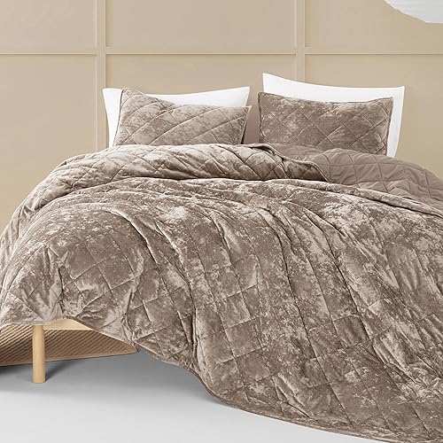 Miniatura 7 de SHALALA - Juego de edredón de terciopelo de lujo tamaño King, ultra suave y ligero, juego de edredón de terciopelo de verano, colcha de gran tamaño
