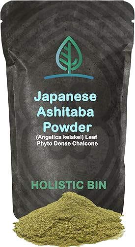 Ashitaba en polvo orgánico hecho con hojas de Ashitaba japonesa 100% puras  Angelica Keiskei (1.76 oz)
