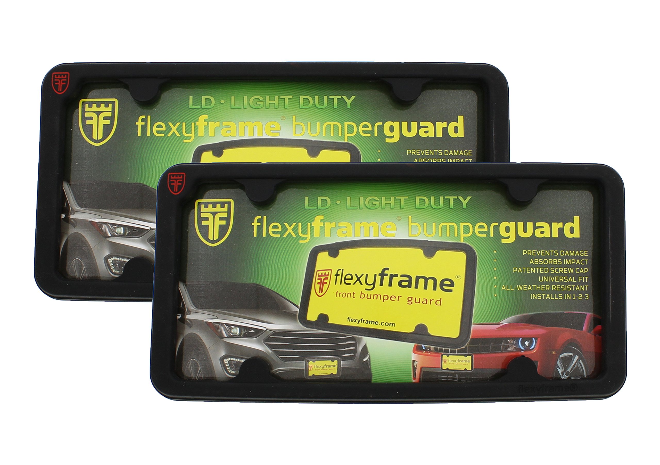 Flexyframe LD - Front Bumper Guard, Front Bumper Protection, License Plate Frame (2-pack)