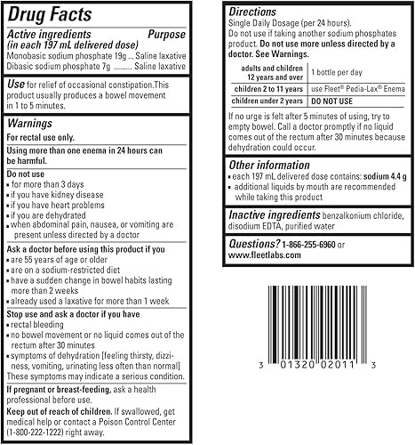 Miniatura 9 de Enema salina, laxante Fleet., 230 ml, 1
