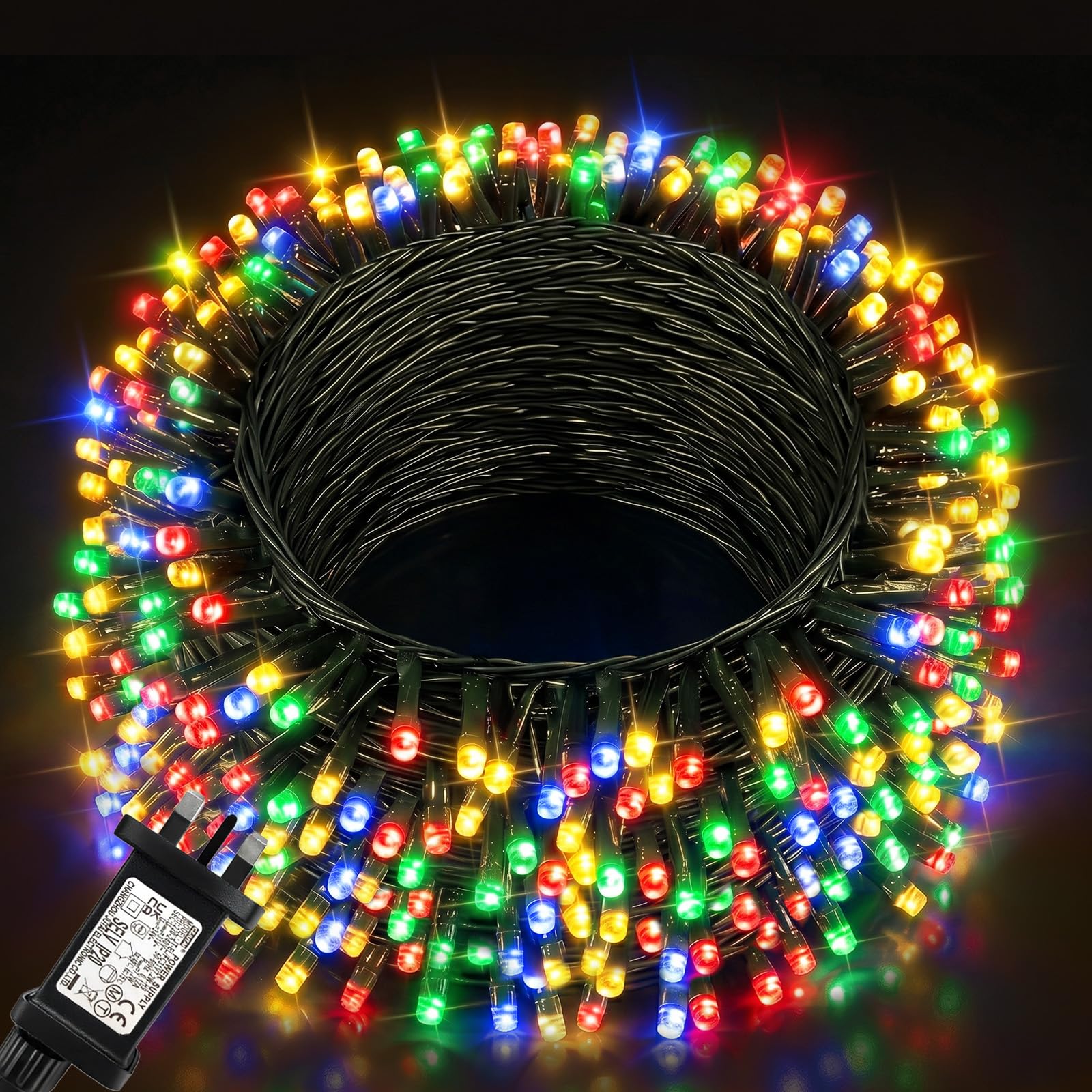 Meision Fairy Lights Plug in 30m/99ft 100LED, Garden Lights with 8 Modes, Timer, Memory Function, Christmas String Lights Mains Powered for Indoor, Outdoor, Festival Decor, Multi-Coloured