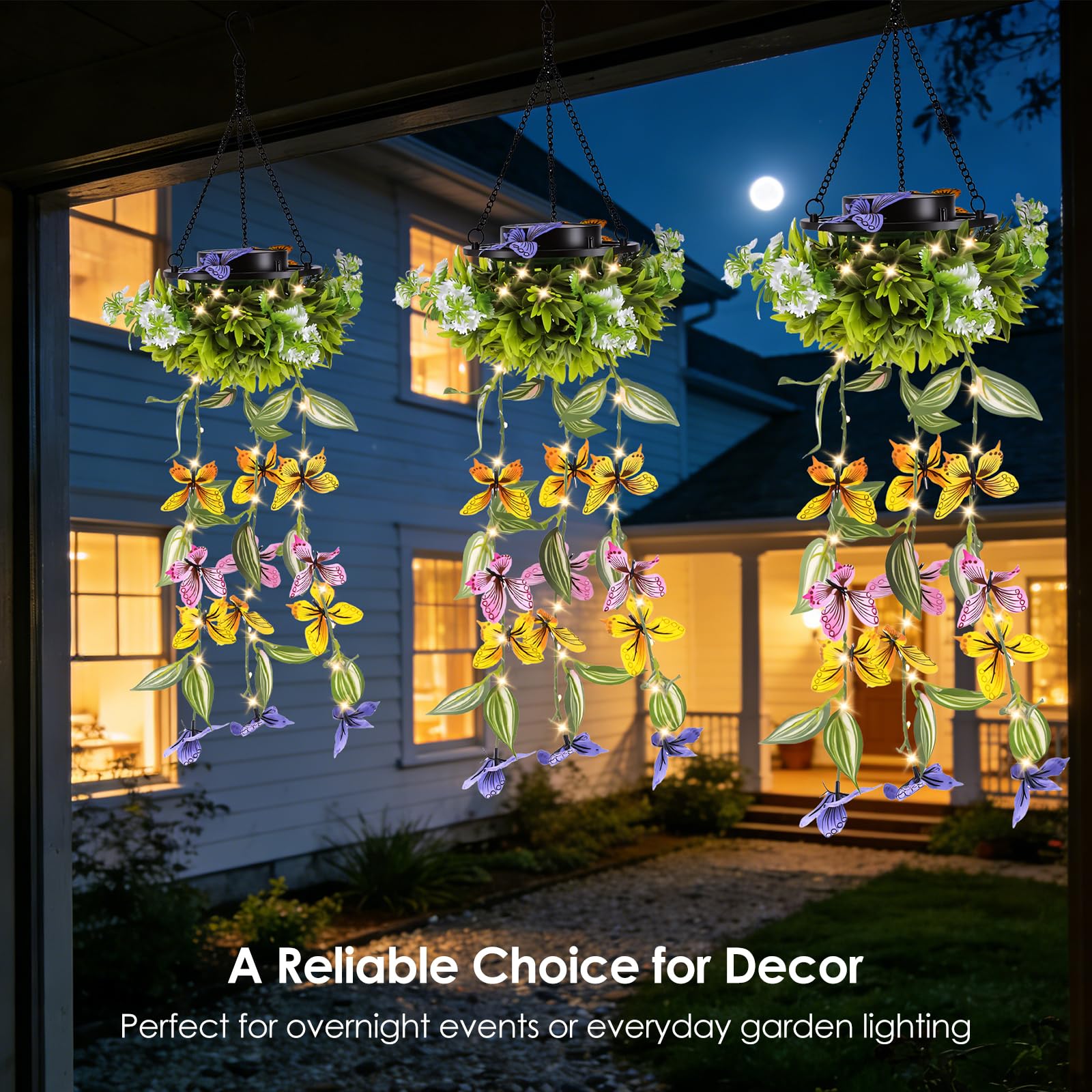 DEECOZY Schmetterling Solarlampen,2PCS Solarlampen Für Außen Garten Für Außen Garten Balkon Deko,Solar Windspiele, Solarlampen Für Außen Hängend,Gartendeko Für Draußen Wetterfest Für Frauen Mama Oma