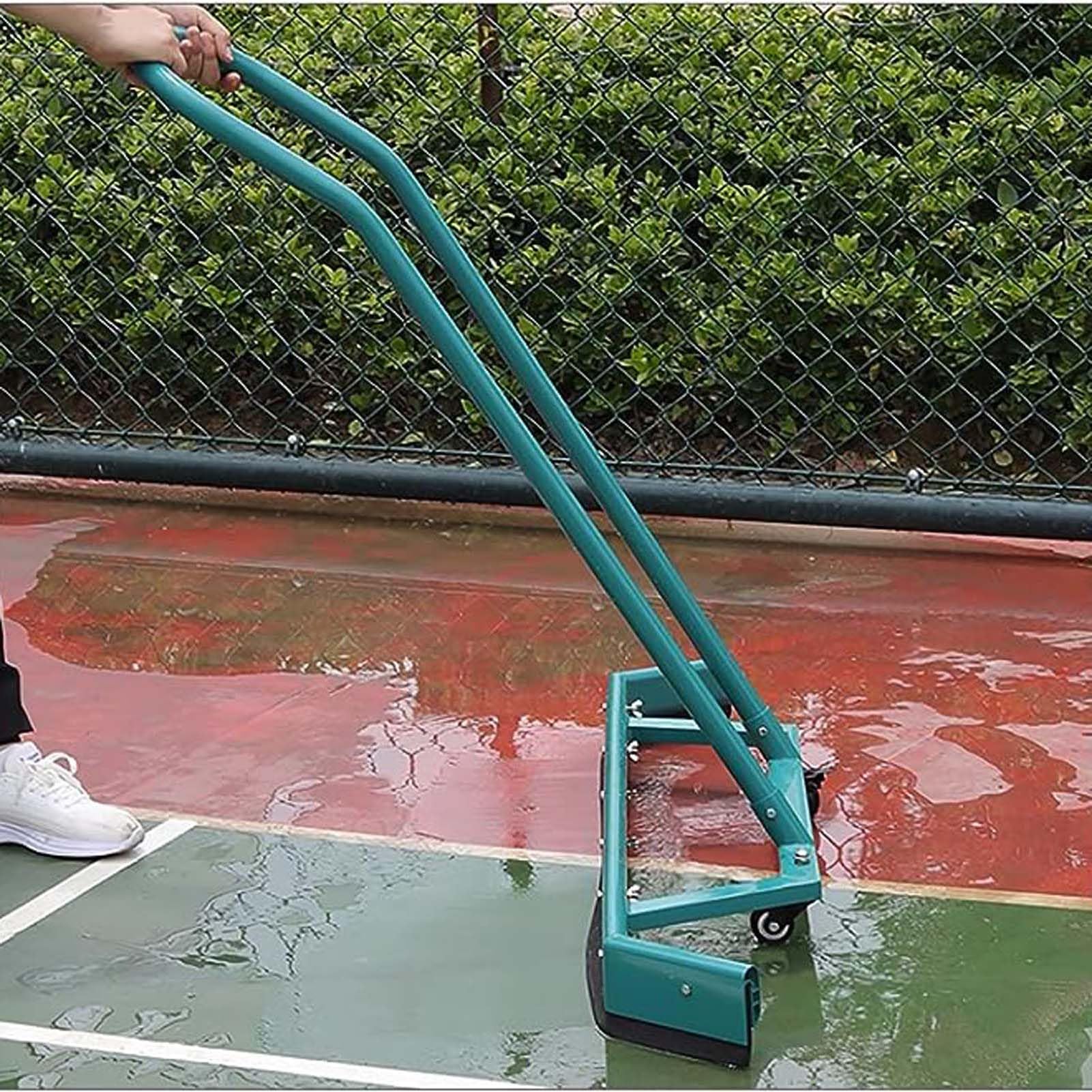 Escoba de rocío para exteriores, barredora de agua para suelo con ruedas, empujador de agua rodante de alta resistencia, escoba profesional de lanzadera de lluvia para suelo de baldosas/madera/metal