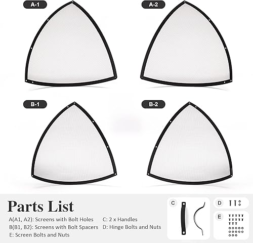 Miniatura 7 de SUNCREAT Accesorio de cubierta de pantalla de chispas para fogatas al aire libre, protector de pantalla redondo de fácil apertura para patio, tapa