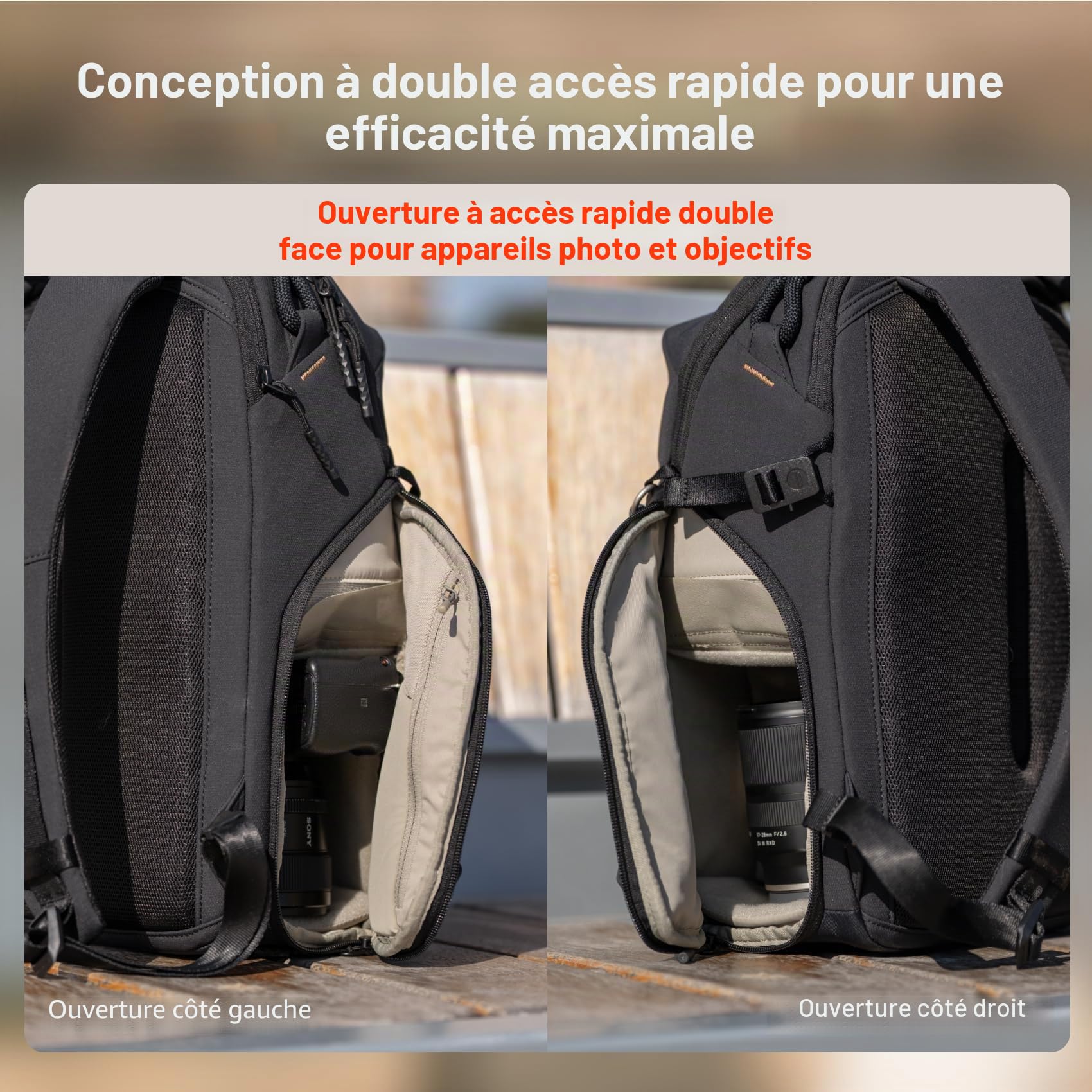 PGYTECH OneGo Lite Sac à Dos Appareil Photo 12L, Petit Sac Appareil Photo Compact pour Femmes et Petites Tailles, pour Appareils Hybrides/Reflex Sony/Canon/Nikon, Résistant à l'Eau (Blanc)