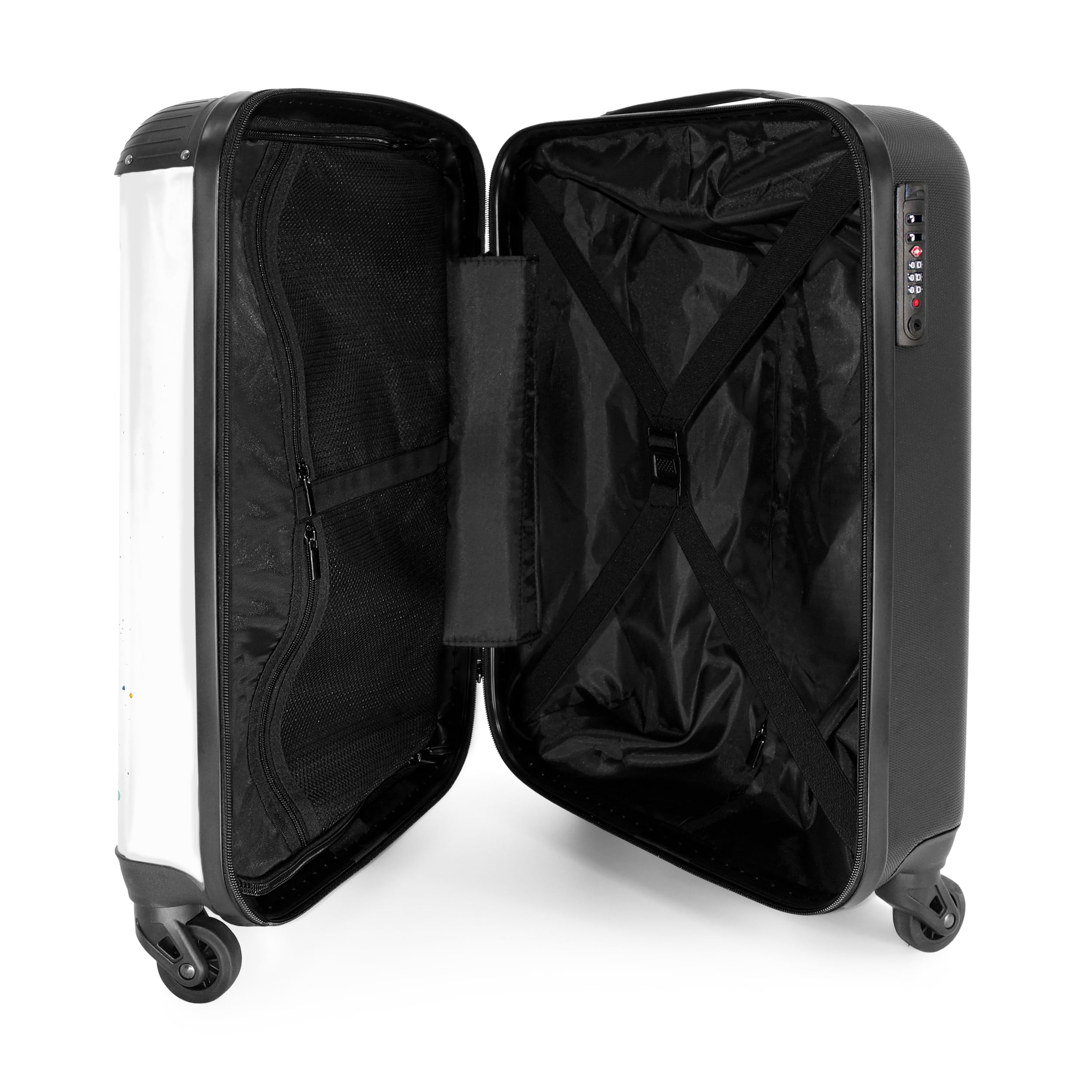 NoBoringSuitcases.com Maletas para Niños, Maleta Niño, Maleta Niños con Ruedas, Maleta Cabina Infantil, Maletas de Viaje Infantiles, Equipaje de Mano (55x40x20 cm), (Pingüino en Acuarela - Blanco)