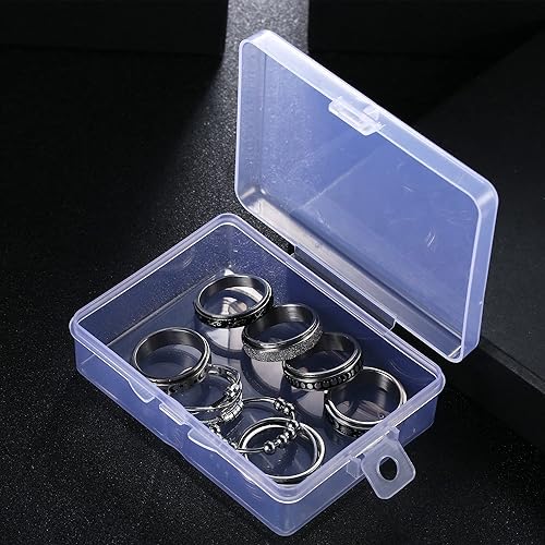 Miniatura 7 de SAILIMUE 4689 piezas de anillos de ansiedad para mujeres y hombres, anillo giratorio de acero inoxidable para la ansiedad, cuentas de flores, sol,