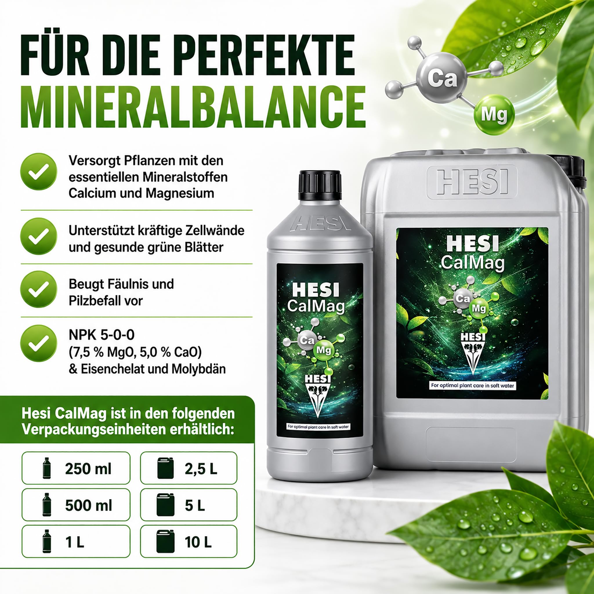 ECI Bundle HESI CalMag 10 Liter Calzium-Magnesium-Dünger Perfekte Grow Mineralbalance inkl. ECI Pipette