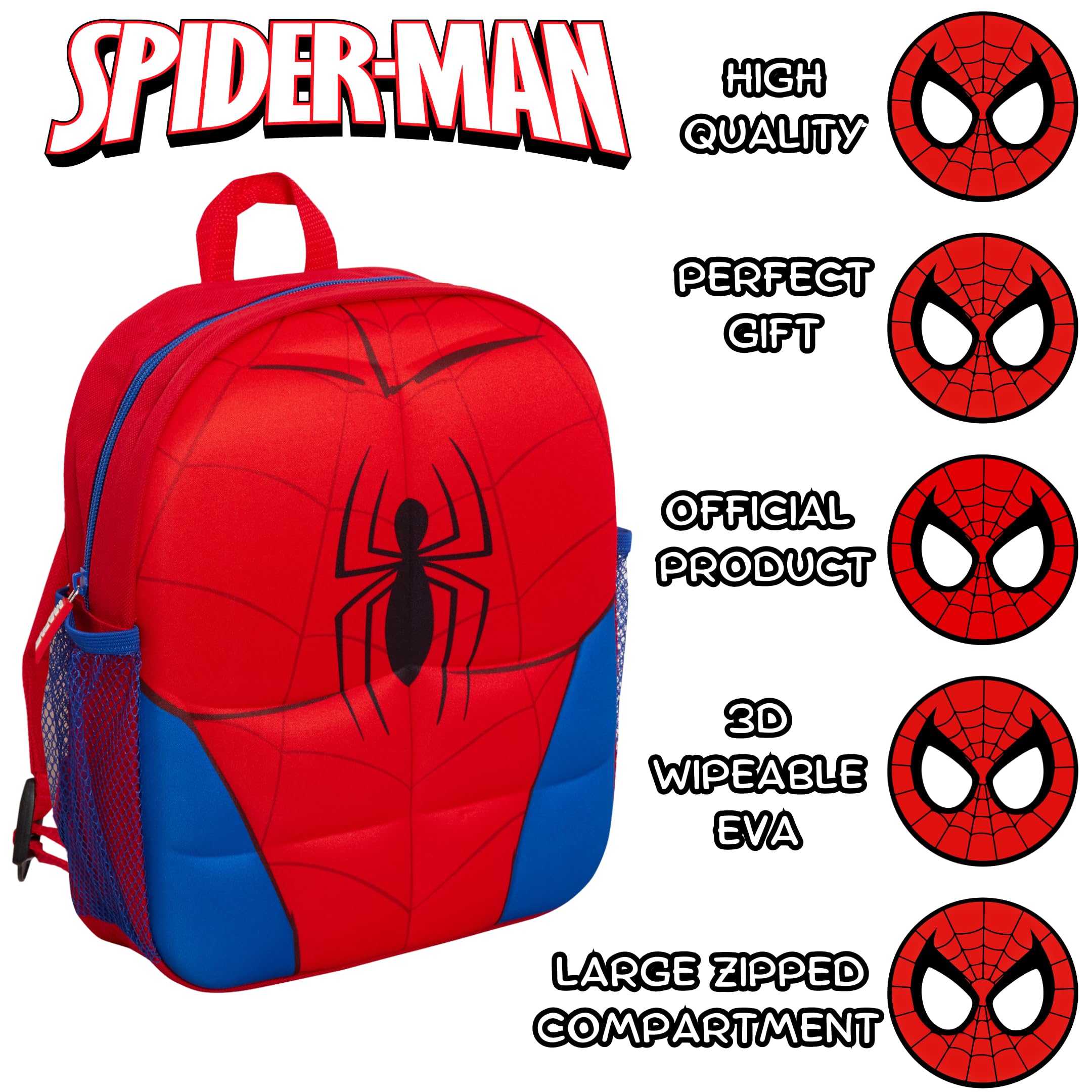 Sac à dos Marvel Spiderman 3D en peluche, Rouge, Taille unique, Sac à dos