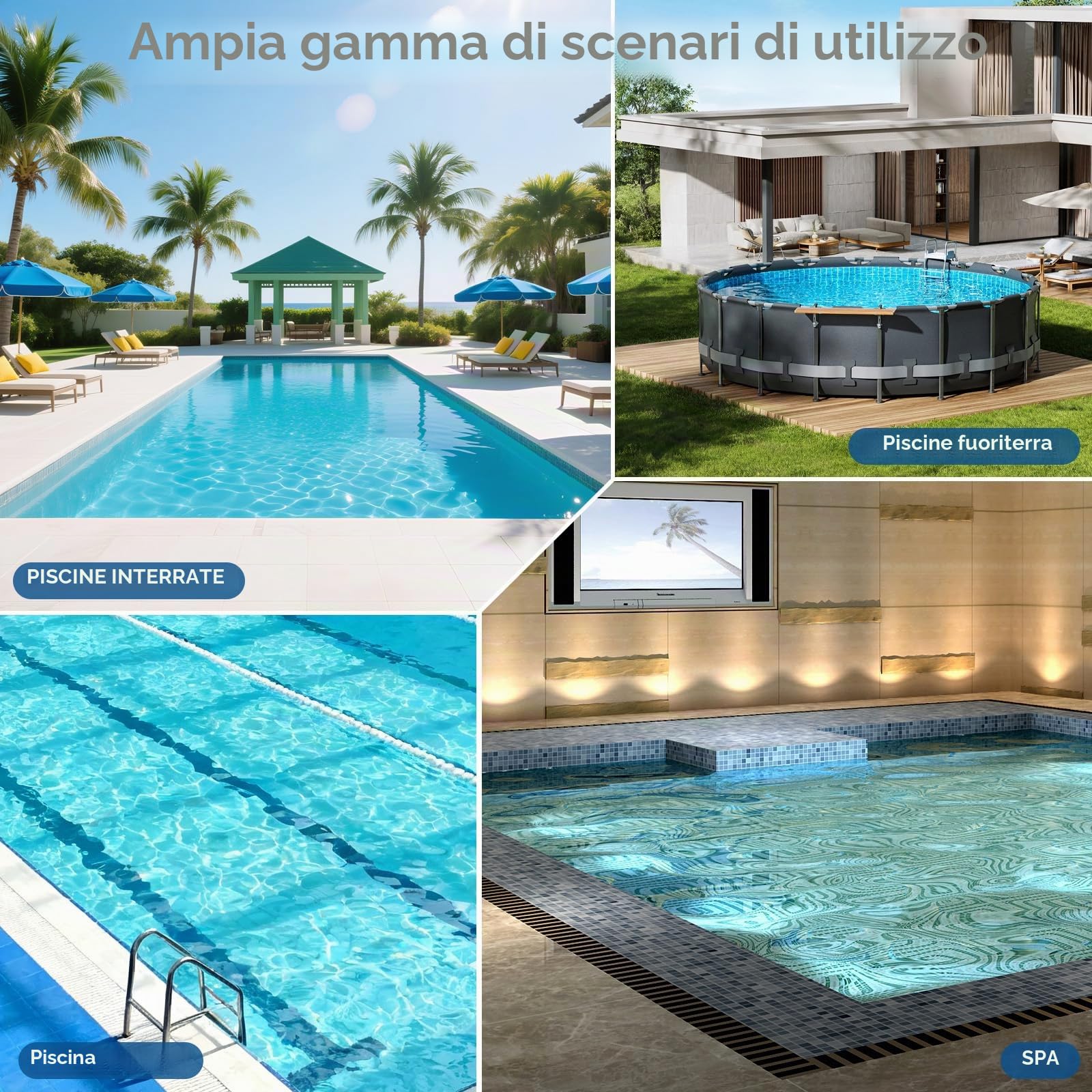 Aspirapolvere per piscina senza fili, pulitore manuale per piscina con autonomia di 70 minuti, ricarica rapida in 1 ora, impermeabile IPX8, ideale per spa, vasche idromassaggio, piscine fuori terra