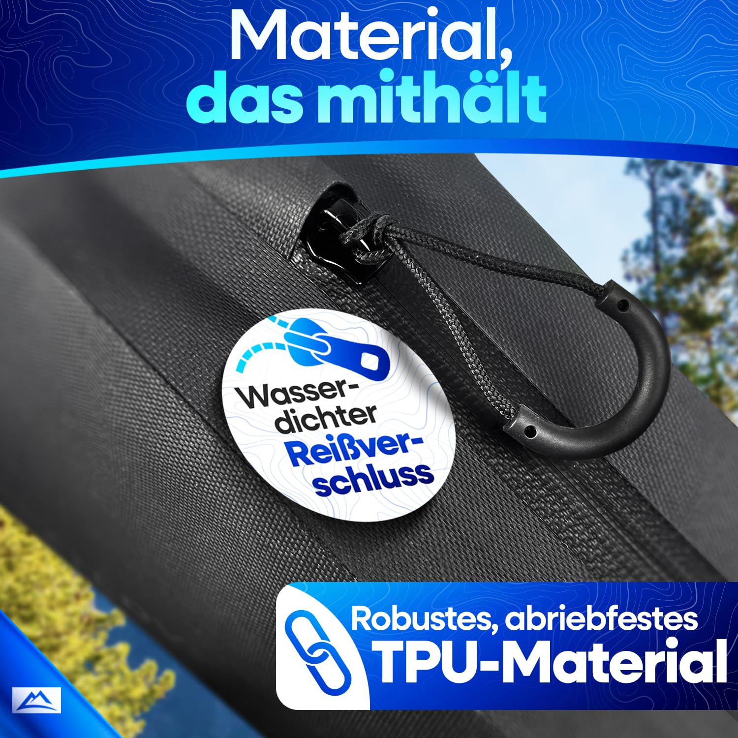 Nextcover® Bikepacking Oberrohrtasche Klett I 100% Wasserdicht Dank AquaShield-TPU I Kompakte Rahmentasche Fahrrad I Bikepacking Taschen für Gravelbike, Rennrad, MTB, Top Tube Bag