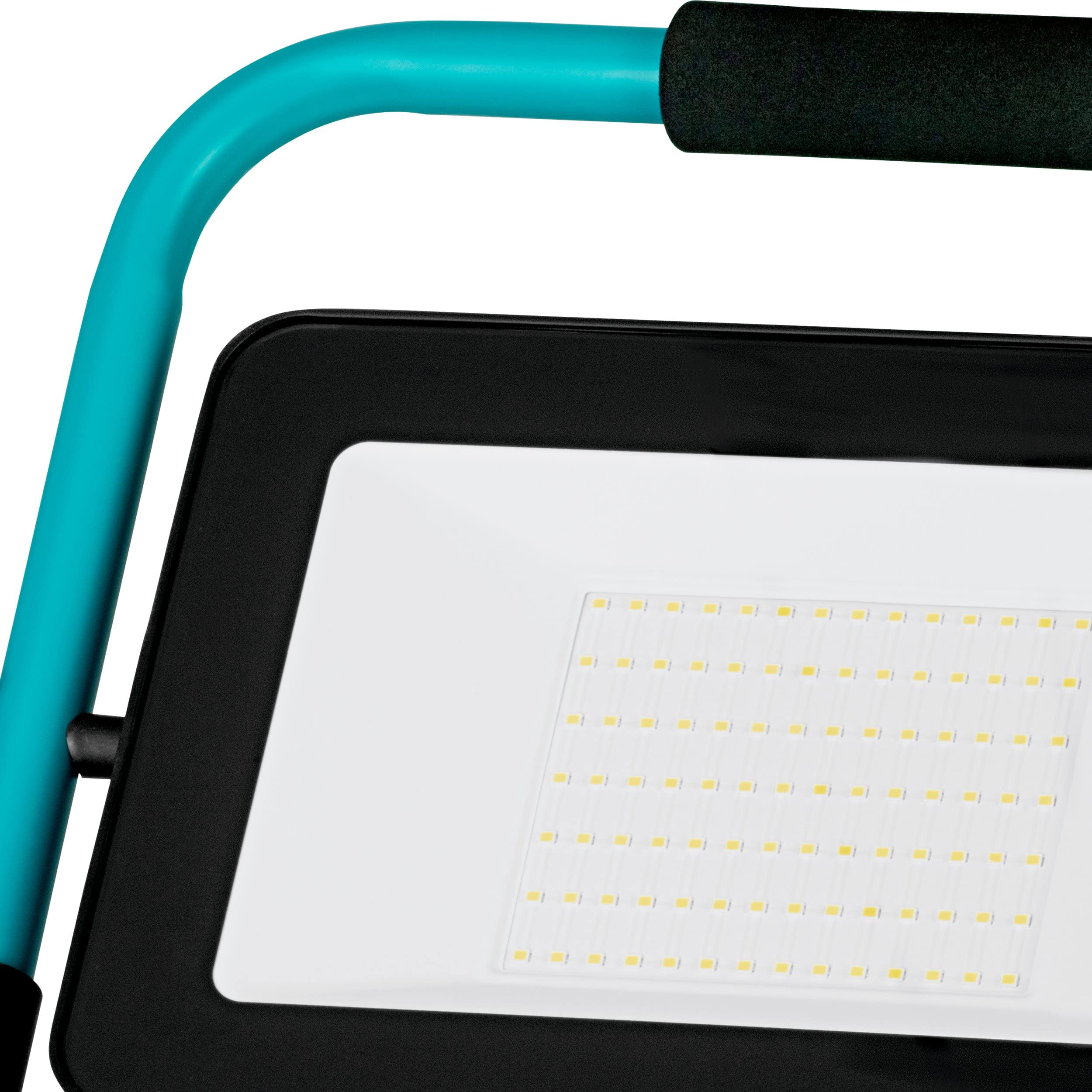EGLO LED Baustrahler, tragbare Arbeitsleuchte aus Aluminium und Kunststoff | Arbeitsscheinwerfer in türkis und schwarz, Werkstattlampe schwenkbar, IP65, neutralweiß, 9000lm