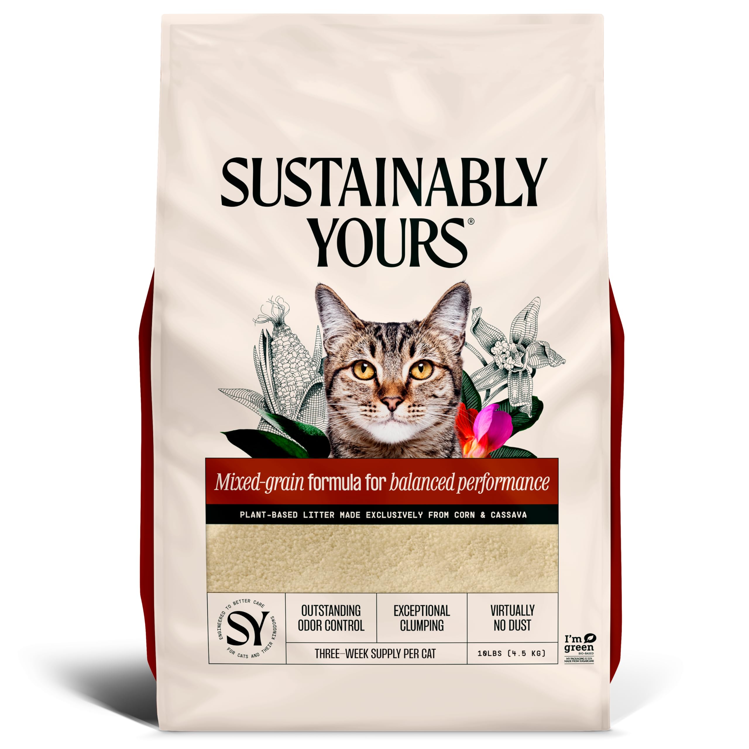 Sustainably Yours Arena Natural para Gatos, multigato, 10 Libras
