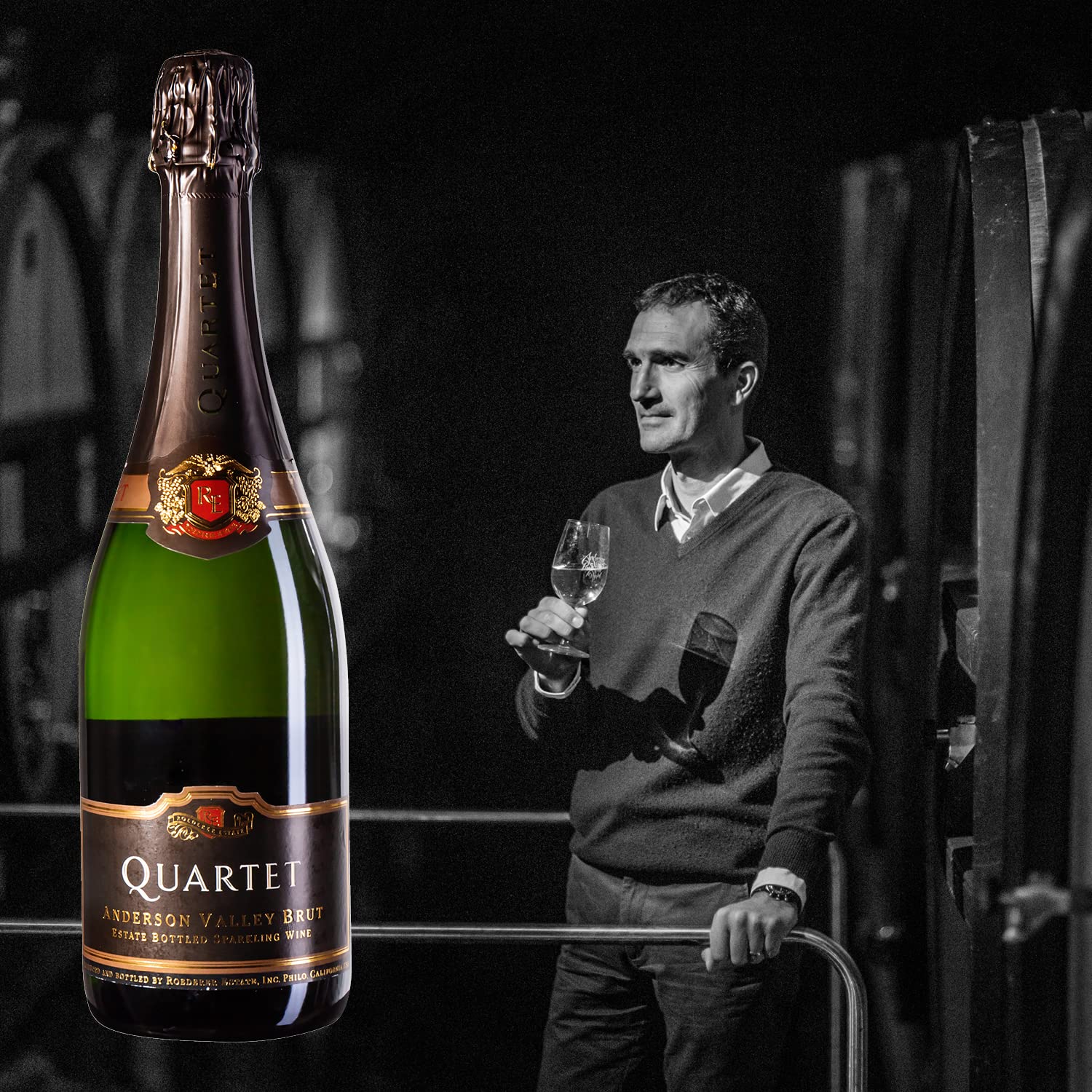 Roederer Estate Brut Quartet Anderson Valley Kalifornien Quality Sparkling Wine (1 x 0.75 l) (Packung mit 3)