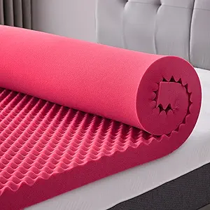 SINWEEK 3 Inch Egg Crate Memory Foam Mattress Topper Twin Size, Soft Mattress Pad for Back Pain Relief, Bed Topper, CertiPUR-US Certified, Pink