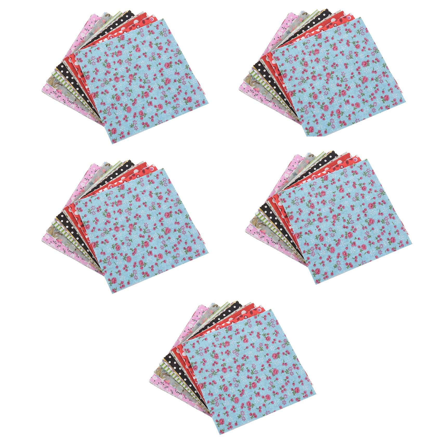 Hndhbfgrt 500Pcs 10X10cm Square Floral Cotton Fabric Patchwork Cloth for DIY Craft Sewing