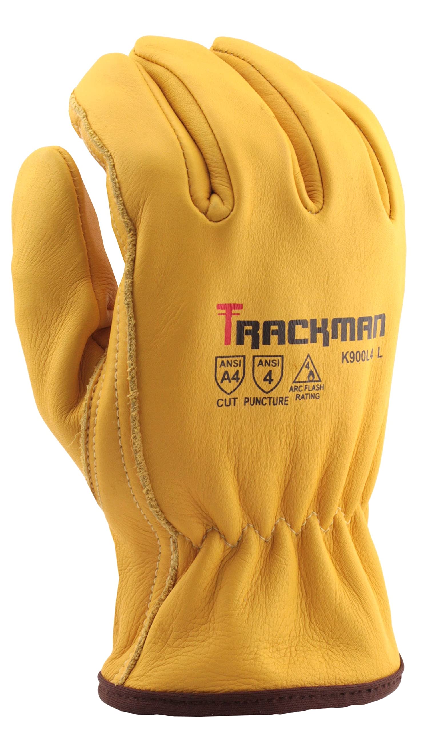 Stauffer Guantes de trabajo de piel de vaca de con forro de Kevlar, resistentes a los cortes, talla L