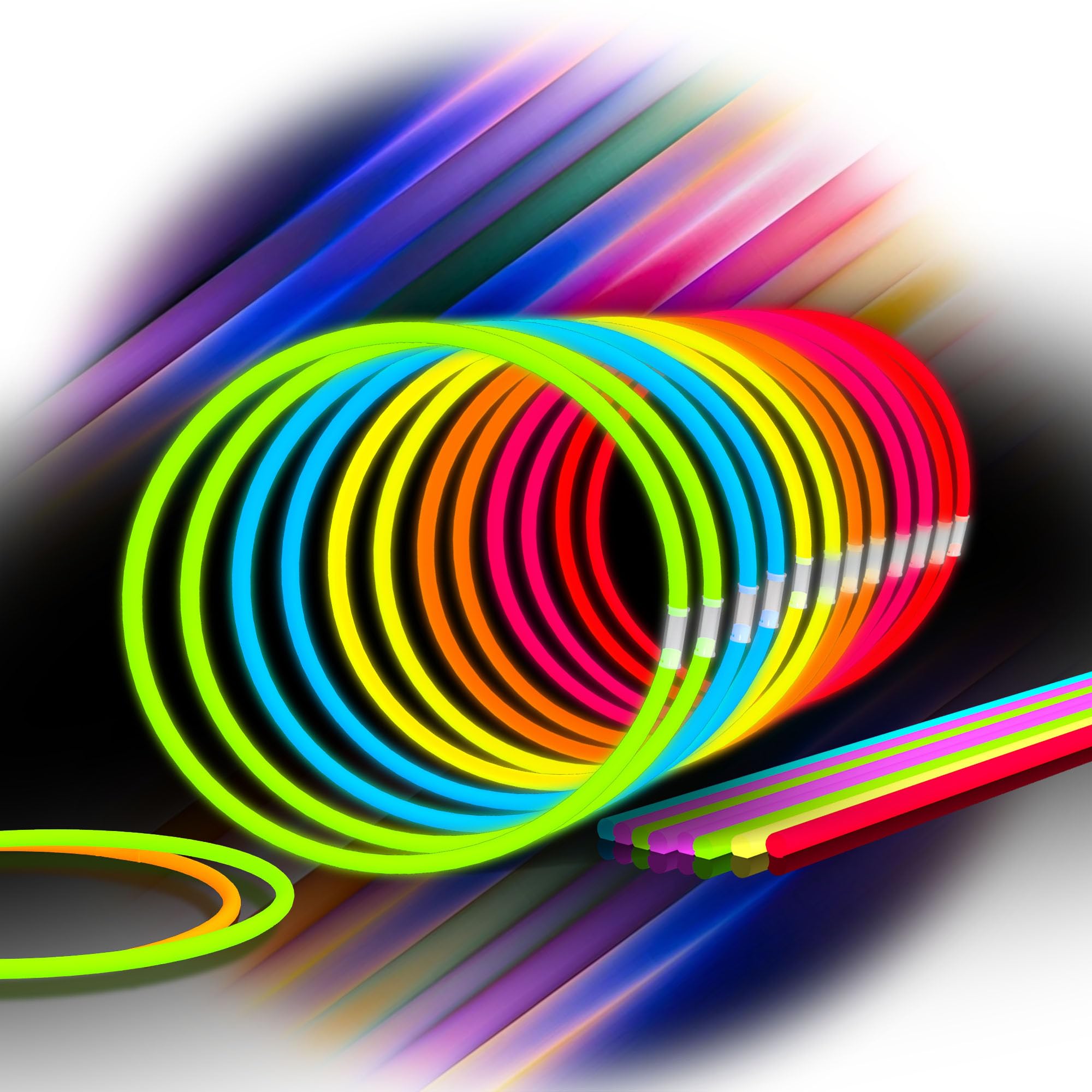Glow Sticks Bulk - 100 Necklaces for Parties & Events -11 Glow Sticks Bulk - 100 Necklaces for Parties & Events -11