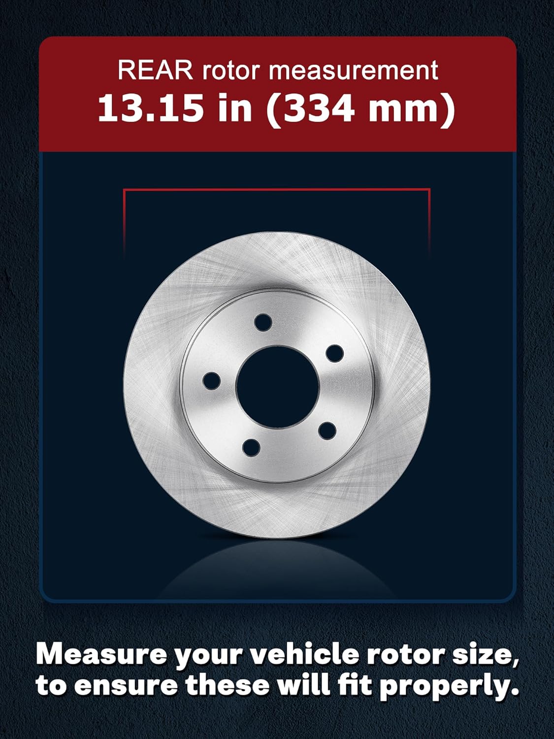 ALLCOMBO 13.15" Rear Brake Rotors for 2002 Lincoln Blackwood, 1998 1999 2000 2001 2002 Navigator Ford Expedition, 1999 2000 2001 2002 2003 Ford F-150 Lobo Brakes Replacement, 54090