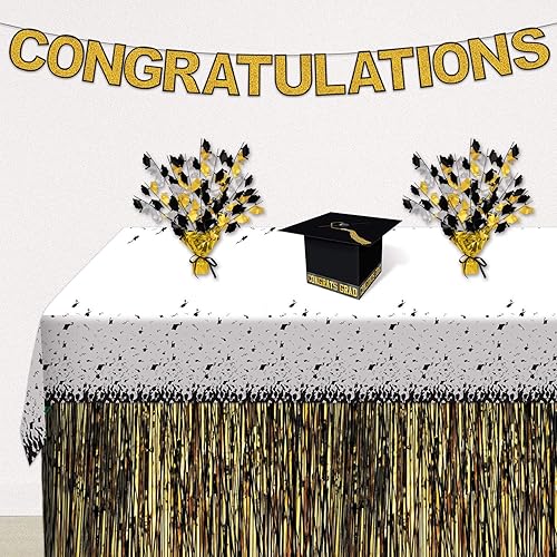Miniatura 7 de Beistle Grad Cap - Caja de tarjetas, color negro y dorado