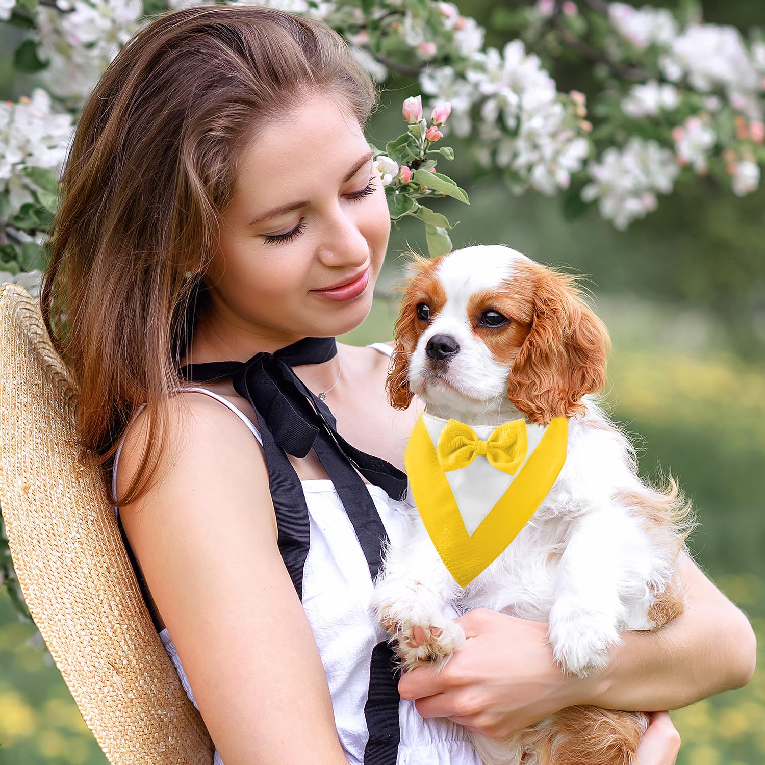 Dog Tuxedo with Bow Tie, Dog Wedding Bandana Collar for Small Dogs Dog Suit for Weddings Engagements, Parties - Image 4