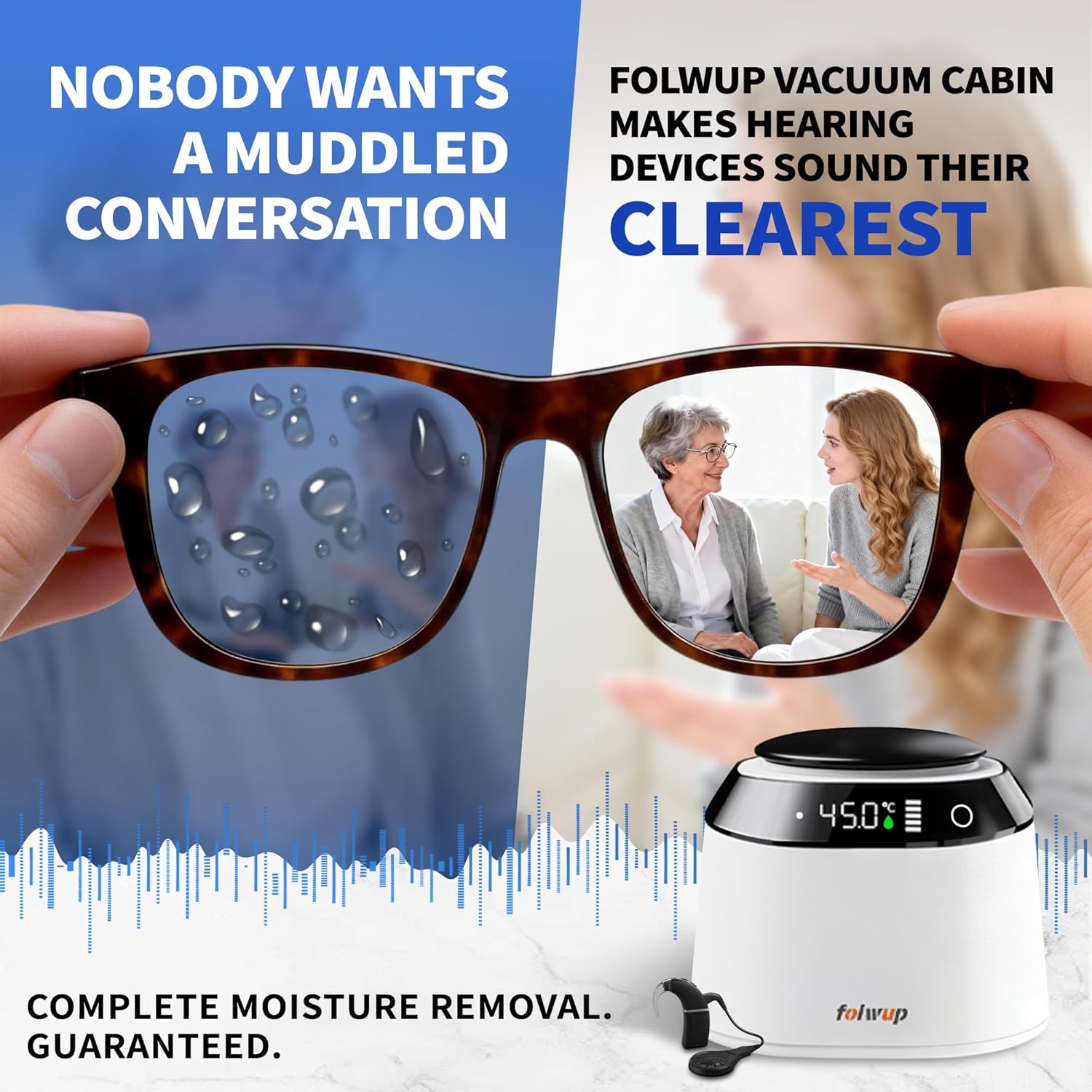 World's Fastest & Advanced Hearing Aid Dryer Dehumidifier, 15 Mins Home Vacuum Dry, Care and Maintenance of Cochlear Implant, Small Electronics, Jewelry, 100% Moisture Removal(Orange Brush)