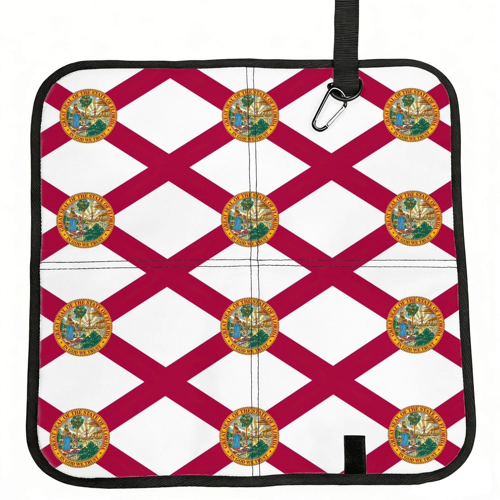 OKFSTY Florida State Flag Print Fold Away Seat Cushion Portable Outdoor Pad Polyester Bleacher Bench Mat Travel Picnic Pad