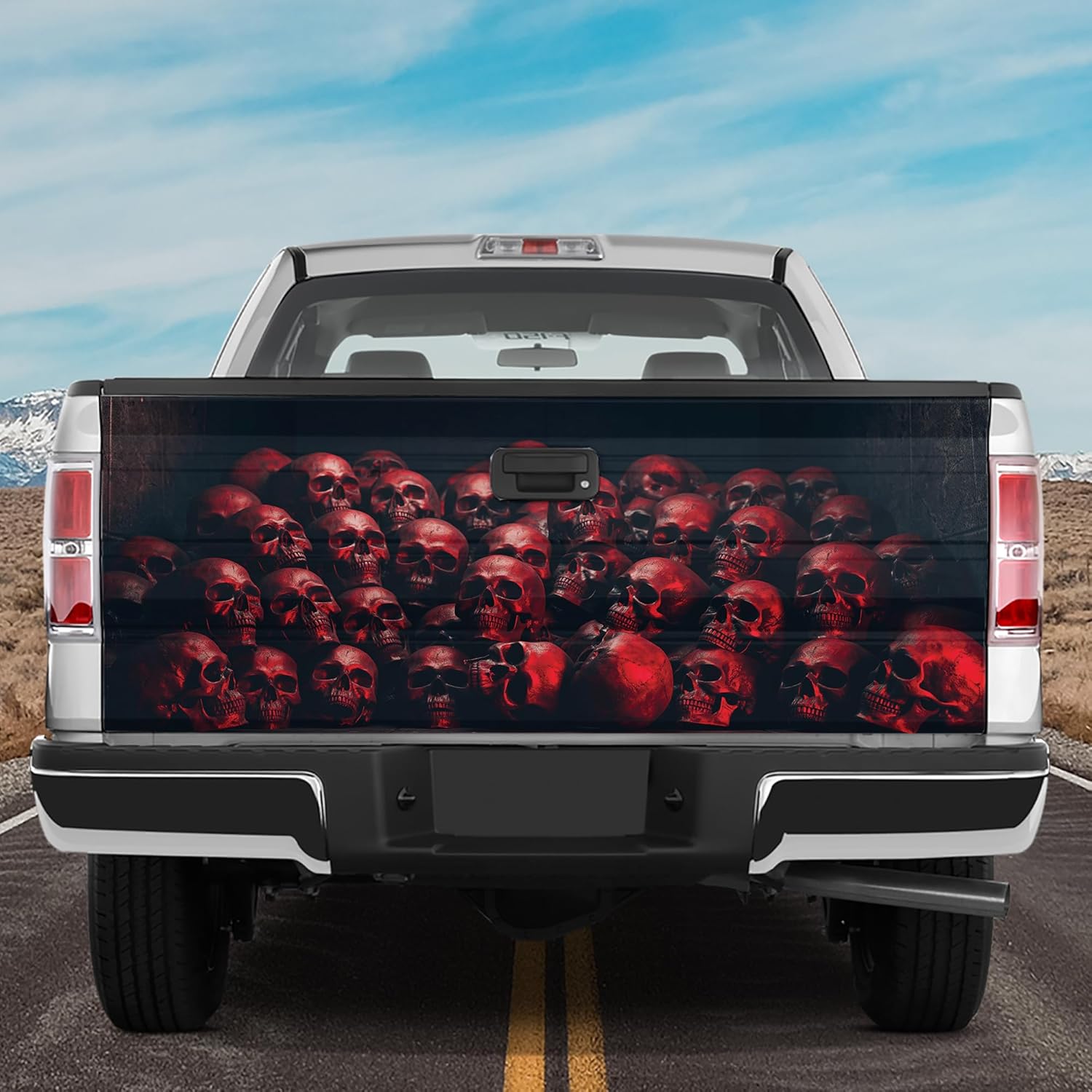 ThangPham Shop Horror Halloween with Skulls Tailgate Wrap – Horror Theme Halloween for Lovers