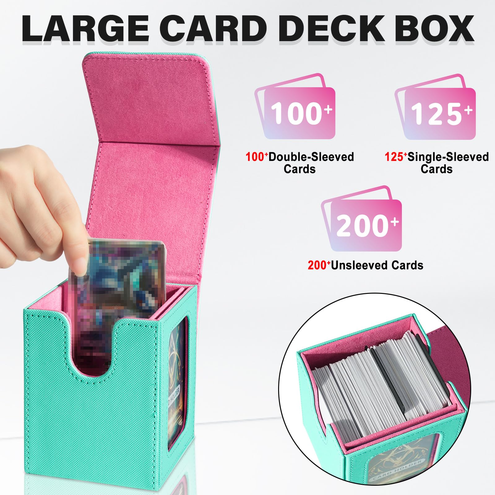 Vente en gros de boîte de rangement pour cartes 100 PU à pochette unique en cuir