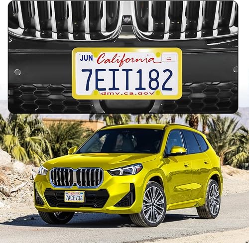 Miniatura 2 de LivTee 4 Holes Stainless Steel License Plate Frames, 2 PCS Car Licence Plate Covers, Automotive Exterior Accessories Slim Design with Bolts Washer