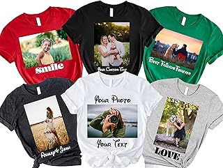 Custom Photo Shirt – Personalized Picture T-Shirt for Men, Women & Kids – Upload Your Image – Custom Gift for Birthday, Anniversary, Memorial, Pet, Wedding, Vacation, Matching Tees Multi