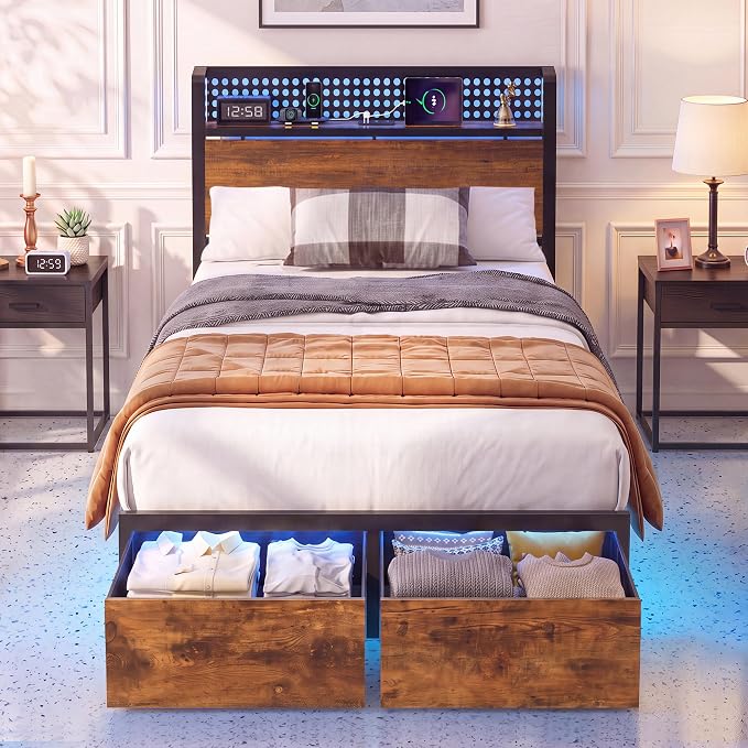 Zinus Twin Bed Frame Review: Modern Platform with Storage and LED Features