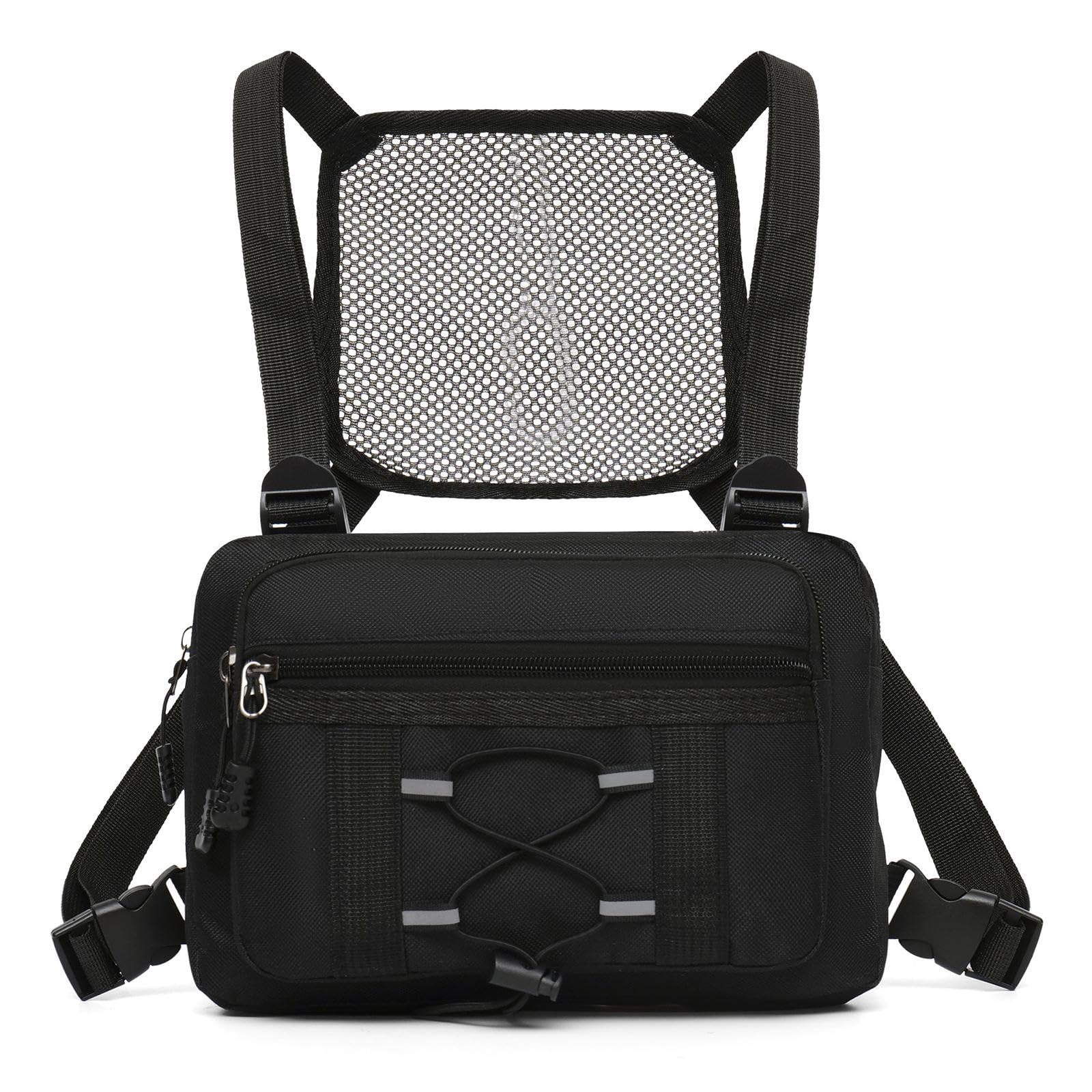 Binocular Chest Pack Arnés Portabolsos para Prismáticos Bolsa Multifuncional Impermeable Correa Reforzada Bolsillo Principal Adecuado para Expedicione, Negro