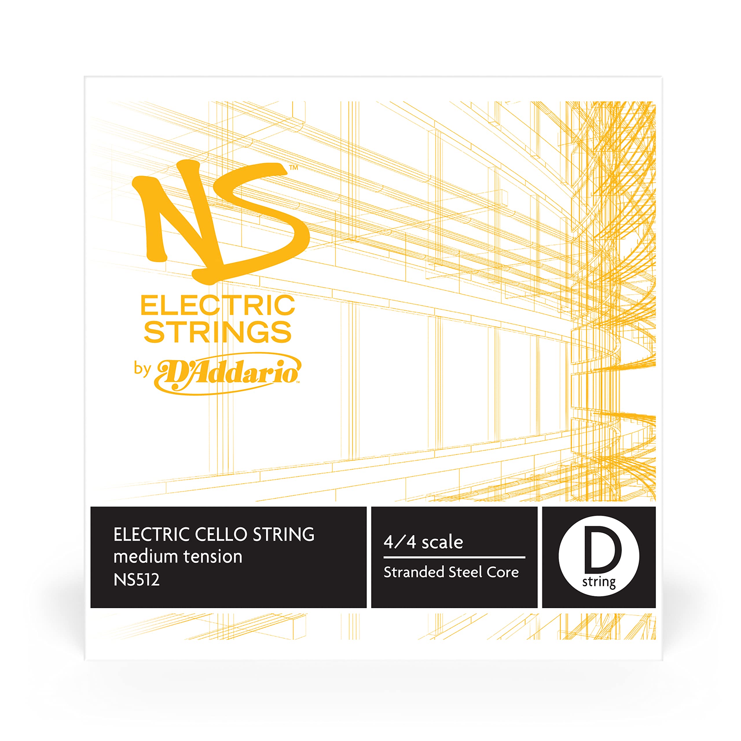 D'Addario NS Electric 4/4 Scale Medium Tension Single D String for Cello, Grey - Image 2