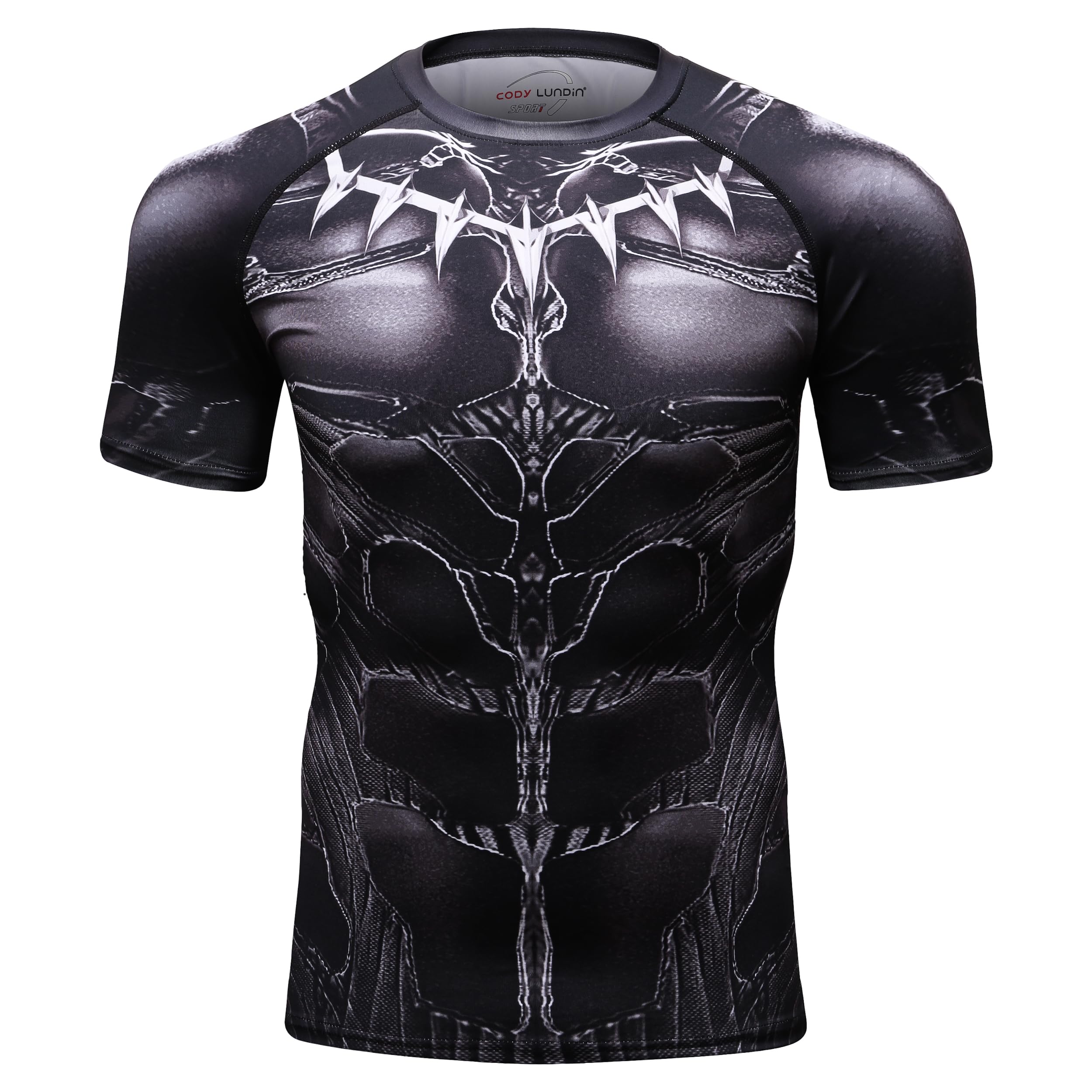 GenericCody Lundin® Men's Compression Z82 Superheroes Series Fashion Diverse Styles Bat Armor America Hero Logo Fitness Running Sports Short sleeve T-Shirt