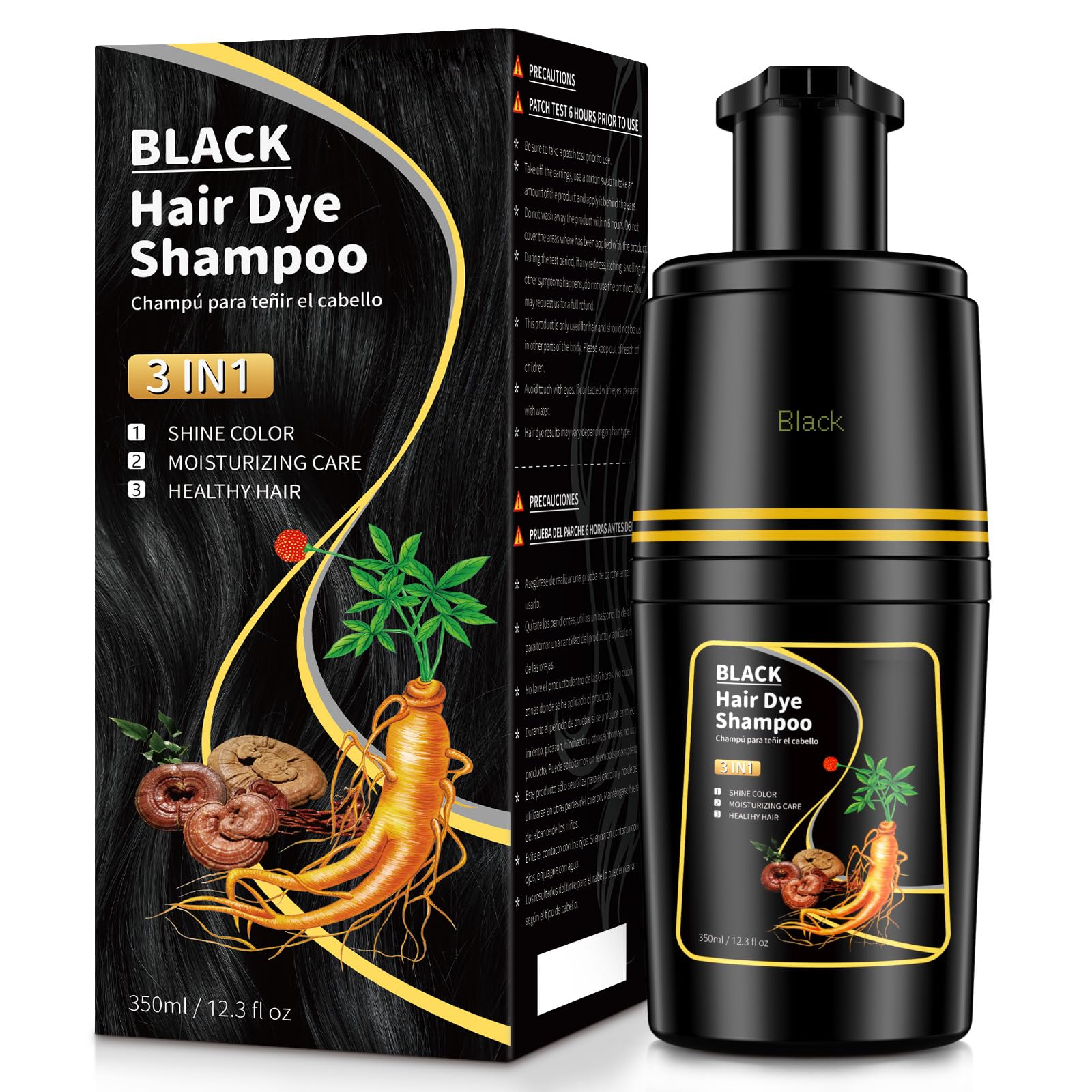 Amazon.com : IIIMEIDU Black Hair dye Shampoo 3 in 1, Natural Hair