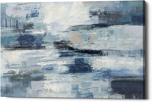 Epic Graffiti 'Clear Water Indigo and Gray' by Silvia Vassileva, Canvas Wall Art